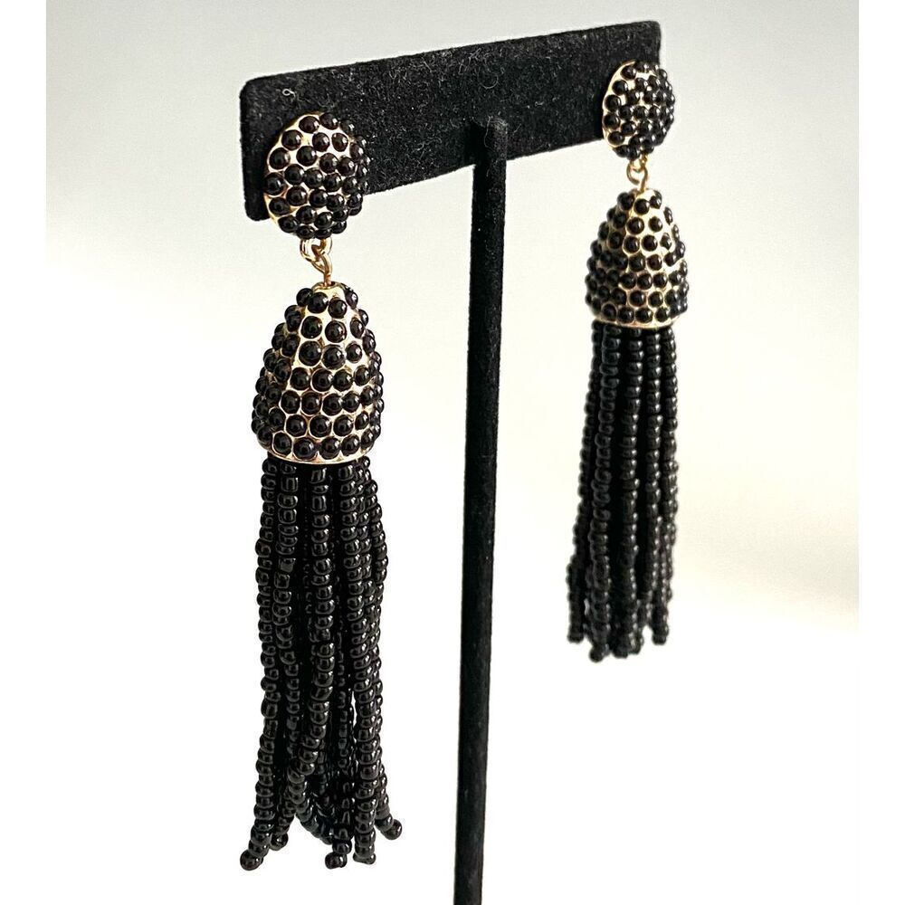 HV# So Cute! BaubleBar 3” Black Dangle Earrings